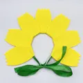 Serre-tete tournesol feutre pour enfants avec noeud ruban vert accessoire de coiffure - Jaune