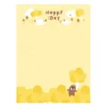 Korean cute balloon bear memo pad cute stationery student writing paper yellow aesthetic 60sheets - Balloon Bear / 60 Sheets (95x130mm)