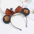 Serre-tête citrouille oreilles de souris Halloween avec nœud toile d'araignée accessoire - Style 3