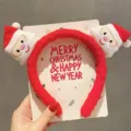 Détail de serre-tête Noël Père Noël avec cerceau en peluche rouge et jolie poupée. - Style A Père Noël