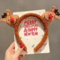 Christmas reindeer antler headband plush cute hair hoop holiday party hair accessories - Cute Christmas Antlers