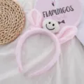Joli bandeau en peluche oreilles de cheval cerceau de cheveux doux dessin animé. - Cheval Souriant / Rose
