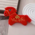 Pendentif jouet cheval en peluche rouge Nouvel An chinois ornement festif mascotte chance - Poupée Cheval / Rouge