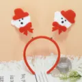 Serre-tête ours mignon de Noël avec chapeau rouge et design à ressort, accessoire de fête parfait. - Chapeau ours à ressort