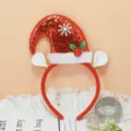 Cerchietto con Corna di Renna di Natale Carino Cappello da Babbo Natale Festa Bambini - Cappello rosso con orecchie marroni