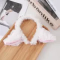 Adorable serre-tête en peluche blanche oreille de mouton doux mignon accessoire cheveux femme - Blanc