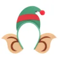 Christmas elf headband with ears, green felt hat hair hoop for holiday party dress up. - Green