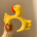 Niedliches lustiges gelbes Enten Plüsch Stirnband, weicher Cartoon Haarreif für Kosmetik Alltag. - Gelbe Ente