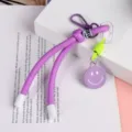 Courte lanière tressée colorée porte-clés avec pendentif smiley pour étui de téléphone et sac. - Cordon visage souriant violet