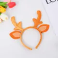Diadema de asta de reno de Navidad diadema de felpa para disfraz de fiesta festiva - Diadema de astas naranja amarillento