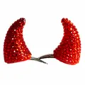 Horquillas cuernos de diablo pedrería roja fiesta Halloween disfraz bonito detalle accesorio - Pinza De Cabello Cuerno Rojo / Rojo
