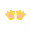 Gants de griffes de poulet en peluche mignons pattes d'animaux accessoires de fête pour enfants - Gants pour Enfants / Jaune