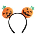 Serre-tête citrouille Halloween peluche mignon effrayant fête déguisement accessoire cheveux - Serre-tête citrouille expression carrée