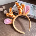Serre-tête en peluche bois de cerf et oreilles de lapin, accessoire mignon de fête. - Cerf