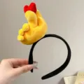 Cute plush finger heart headband, funny cartoon gesture hair hoop for women daily wear and parties. - Yellow Heart