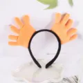 Joli bandeau de geste de main en peluche drôle cerceau de cheveux de dessin animé pour femmes visage - Geste de Paume / Paume orange