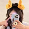 Plush thumbs up headband cute funny gesture hair hoop soft plush cartoon hair accessories - Yellow Thumbs Up