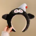 Joli serre-tête en peluche pingouin pour enfants, bandeau animal doux pour voyage - Pingouin avec Chapeau