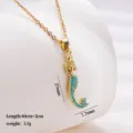 Collier pendentif queue de sirène en turquoise dorée bijou élégant chaîne clavicule femme - Queue de sirène (1818) / Or