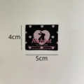 Cute black rabbit woven label for clothing bags, 4x5cm decorative fabric patch DIY accessories. - Heart Rabbit