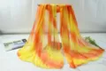 Gradient chiffon long scarf women summer sunscreen beach shawl versatile air-conditioning cape - Orange & Yellow