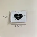 Cute black and white heart polka dot fabric label garment patch for clothing accessory - Polka Dot Heart