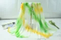 Women gradient chiffon scarf summer beach shawl Korean long sun protection thin airy neck wrap - Green Yellow White