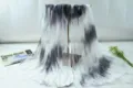 Gradient chiffon scarf for women, elegant long summer beach shawl and sun protection wrap. - Black Gray White