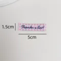 Plaid embroidered fabric label with Thanks a lot text, 1.5x5cm decorative clothing accessory. - Pink Plaid Thank Alot / Pink