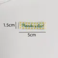 Japanese style colorful plaid embroidered fabric label for clothing hats bags and accessories. - Yellow Plaid Thank Alot / Yellow
