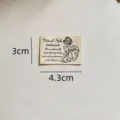 Handmade cotton fabric label sewing tag with vintage angel graphic 3x4.3cm for garments - Kid