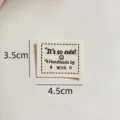 Handmade cotton fabric label for sewing DIY crafts, cute quote design, 3.5x4.5cm size. - Smiley Face Text