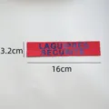 Red fabric patch badge with blue letters, 16x3.2cm DIY sewing decoration for jackets and bags. - Red Background Blue Letter LAGUIPRES Style (sy032) / 1 Piece Pack (16x3.2cm)