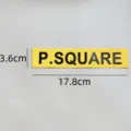 Long yellow fabric patch with black P.SQUARE letters, ideal for DIY jackets and bags. - Yellow Background Black Letter P.SQUARE Style (sy033) / 1 Piece Pack (17.8x3.6cm)