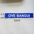 Toppa in tessuto blu lunga con lettere bianche accessorio decorativo DIY per giacche e borse. - Sfondo Blu Lettera Bianca Stile OVE BANGUI (sy0304)