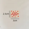 Pure cotton fabric label with red polka dots and lovely handwork design for clothing and luggage. - Red Polka Dots Handmade
