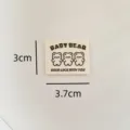Cotton clothing label with cute bear pattern and English text for DIY sewing and apparel accessories - 3 Bears