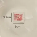 Detail shot of cotton printed label cloth, sewing DIY accessory, handmade clothing decoration patch. - Little Rabbit Cake