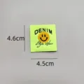 Neon green smiley embroidered patch clothing label DIY garment accessory for bags and hats. - zm006