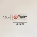 Custom woven clothing label with cute apple design and text for DIY sewing and apparel decoration. - Apple Style (zm301)