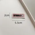 Custom woven clothing label patch, 2x5.5cm pink embroidered brand tag for garments and bags. - Rabbit Style(zm081) / 2x5.5cm