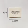 Handmade cotton fabric label with sewing decorative text and dimensions for DIY crafts. - Handmade With Love Style (md105)