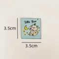Cartoon little bear woven patch cute blue fabric badge for DIY clothing bags and handmade items - Teddy Bear