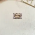 Woven cloth label clothing patch cute biscuit style DIY doll clothes handmade accessory 1pc - Coffee Plaid