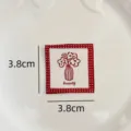Cute red plaid border vase flower embroidered fabric label clothing accessory patch 3.8cm - American Style Vase