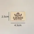 Cotton handmade sewing fabric label with cute girl print, perfect for DIY clothing and bags. - Girl Head Style (md441)