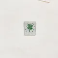 Green four leaf clover woven label DIY handmade sewing patch fabric clothing accessory. - Four-Leaf Clover
