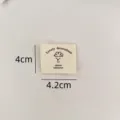 Cotton fabric label for clothing handmade DIY decorations, durable woven tag, 4x4.2cm - Curly Dog
