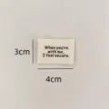 Cotton fabric label DIY garment clothing sewing tag woven badge with custom text design. - English Text