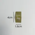 Olive green embroidered fabric label tag with white bow, 4x1.8cm size for DIY craft accessories. - zm602 Folded Tag
